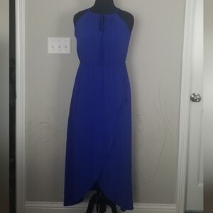 Wishful Elegant Blue Halter Maxi Dress Size Extra Large